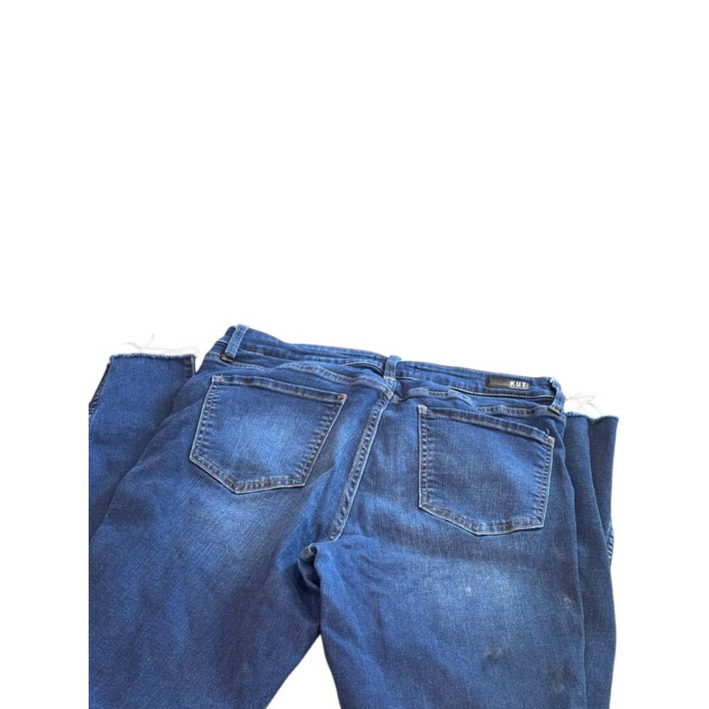 Women's KUT from the Kloth Blue Skinny Jeans Size 12 raw hem - Picture 3 of 4
